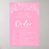 Heet roze bloemenorde van evenementen Bruiloft wel Poster (Voorkant)