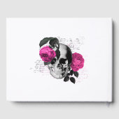 Heet-roze bloemgotische bruiloft gastenboek (Achterkant)