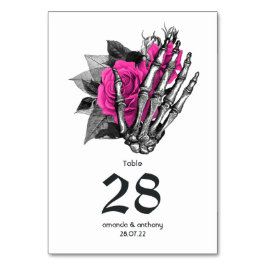 Heet-roze bloemgotische bruiloft kaart
