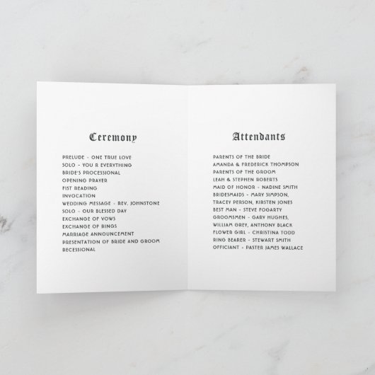 Heet-roze bloemgotische bruiloft programma (Binnen)