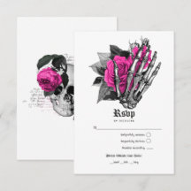 Heet-roze bloemgotische bruiloft