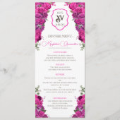 Heet roze bloemig Western Charro Quinceañera Party Menu (Voorkant)