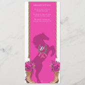 Heet roze bloemig Western Charro Quinceañera Party Menu (Achterkant)