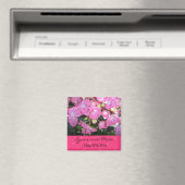 Heet Roze Bloemige Bewaar de Datum Magneet (Insitu (Vaatwasser))
