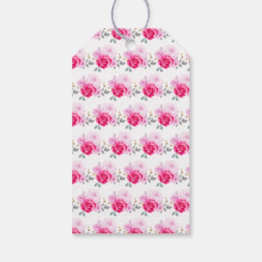 Heet Roze Bloemige Bruids-Shower Cadeaulabel (Achterkant)