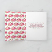 Heet Roze Bloemige Pompoenen Bruiloft Dank Je Bedankkaart (Binnen)