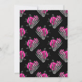 Heet-roze bloemrijke gotische bruidsdouche kaart (Achterkant)