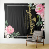 Heet Roze Bloemstuk Afstudeerfeest Foto Achtergron Wandkleed (In Situ (horizontaal))