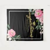Heet Roze Bloemstuk Afstudeerfeest Foto Achtergron Wandkleed (Voorkant (horizontaal))
