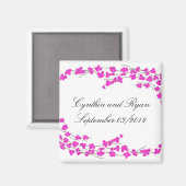 Heet Roze Bloesems Bewaar de Datum Magneet (Voorkant / Achterkant)