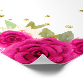 Heet Roze Blond Haar Meisje Verjaardagsfeest Verwe Poster (Hoek)