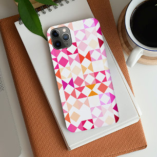 Heet Roze Blush Koraal Rood Oranje Mozaïek Kunstpa Case-Mate iPhone Case