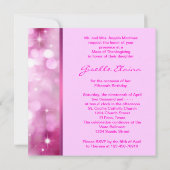 Heet Roze Bokeh Glitter Quinceanera Kaart (Achterkant)