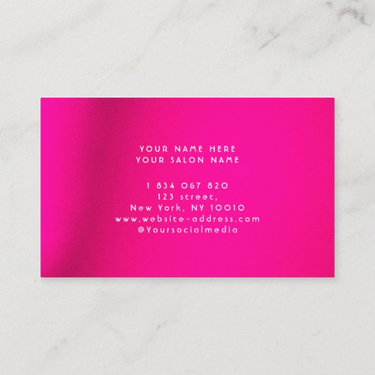 Heet Roze Brows Neon Visitekaartje (Achterkant)