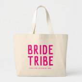 Heet Roze Bruid Stam Bruidsmeisjes Grote Tote Bag (Voorkant)