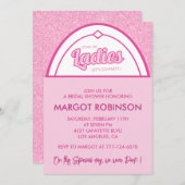 Heet roze bruids douche uitnodigingen magenta girl (Voorkant / Achterkant)