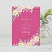 Heet Roze Bruisend Lentewedding Kaart (Staand voorkant)
