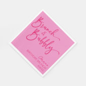 Heet Roze Brunch en Bubbly Verjaardag Brunch Party Servet (Hoek)