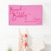 Heet Roze Brunch en Bubbly Verjaardag Brunch Party Spandoek (Insitu)