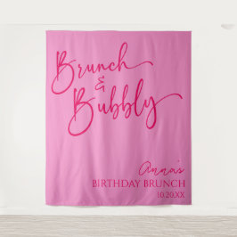 Heet Roze Brunch en Bubbly Verjaardag Brunch Party Wandkleed