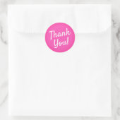 Heet Roze Bubblegum Calligrafie Script Bedankt Ronde Sticker (Tas)