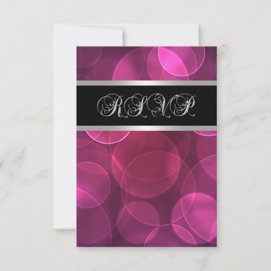 Heet Roze Bubbles RSVP Kaartje (Voorkant)