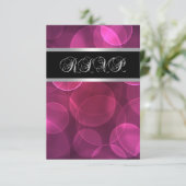 Heet Roze Bubbles RSVP Kaartje (Staand voorkant)