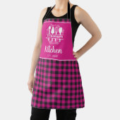 Heet Roze Buffel Plaid Keuken Naam Schort (Insitu)