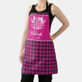 Heet Roze Buffel Plaid Keuken Naam Schort (Insitu)