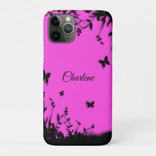 Heet Roze Butterfly Garden Persoonlijke benaming Case-Mate iPhone Case