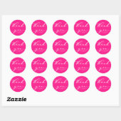 Heet Roze Calligraphy Baby Shower Bedankt Ronde Sticker (Vel)