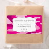 Heet Roze Camouflage Camo Waterfles Favor Etiket (Insitu)