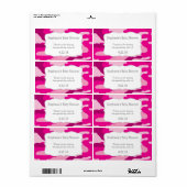 Heet Roze Camouflage Camo Waterfles Favor Etiket (Full Sheet)