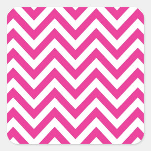 Heet Roze Chevron zigzag Patroon Vierkante Sticker