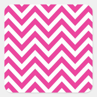 Heet Roze Chevron zigzag Patroon Vierkante Sticker