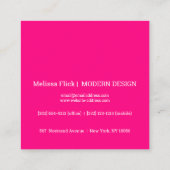 Heet roze - chic monogram vierkante visitekaartje (Achterkant)