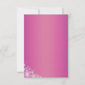 Heet Roze Chic Sneeuwvlok RSVP Kaart (Achterkant)