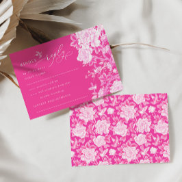Heet Roze Chinoiserie Bloementuin Trouw RSVP Kaart