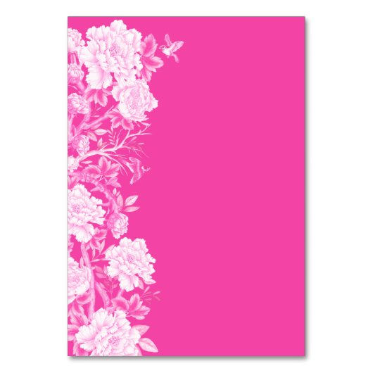 Heet Roze Chinoiserie Zitplaatskaart Tafelnummer (Achterkant)