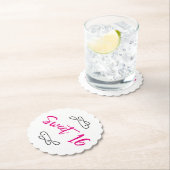 Heet Roze Chique Doodle Modern Script Sweet 16 Kartonnen Onderzetters (Insitu)