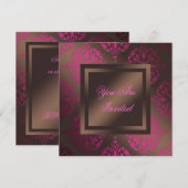 Heet roze chocolade bruine feest kaart (Voorkant / Achterkant)