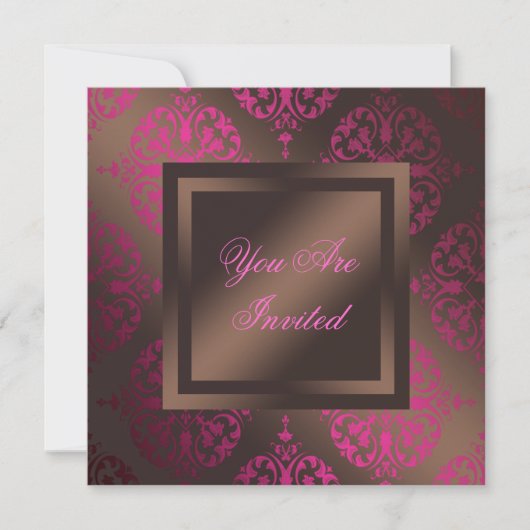 Heet roze chocolade bruine feest kaart (Voorkant)