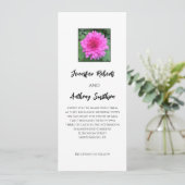 Heet Roze Chrysanthemum Bloemen Bruiloft Uitnodigi Kaart (Staand voorkant)