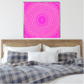 Heet roze cirkels patroon canvas afdruk (Insitu (Slaapkamer))
