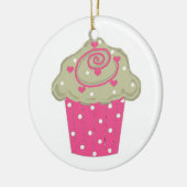 Heet Roze Cupcake Keramisch Ornament (Links)