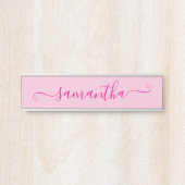 Heet Roze Cute Handtekening Deurbordje (Voorkant)