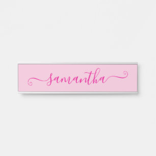 Heet Roze Cute Handtekening Deurbordje