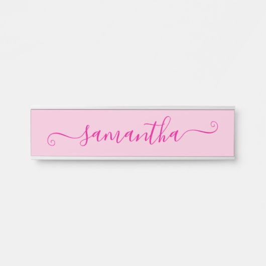 Heet Roze Cute Handtekening Deurbordje (Voorkant)