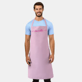 Heet Roze Cute Handtekening Schort (Gedragen)