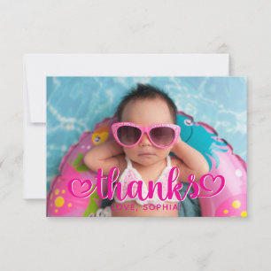 Heet Roze Cute Harten Bedankt Foto